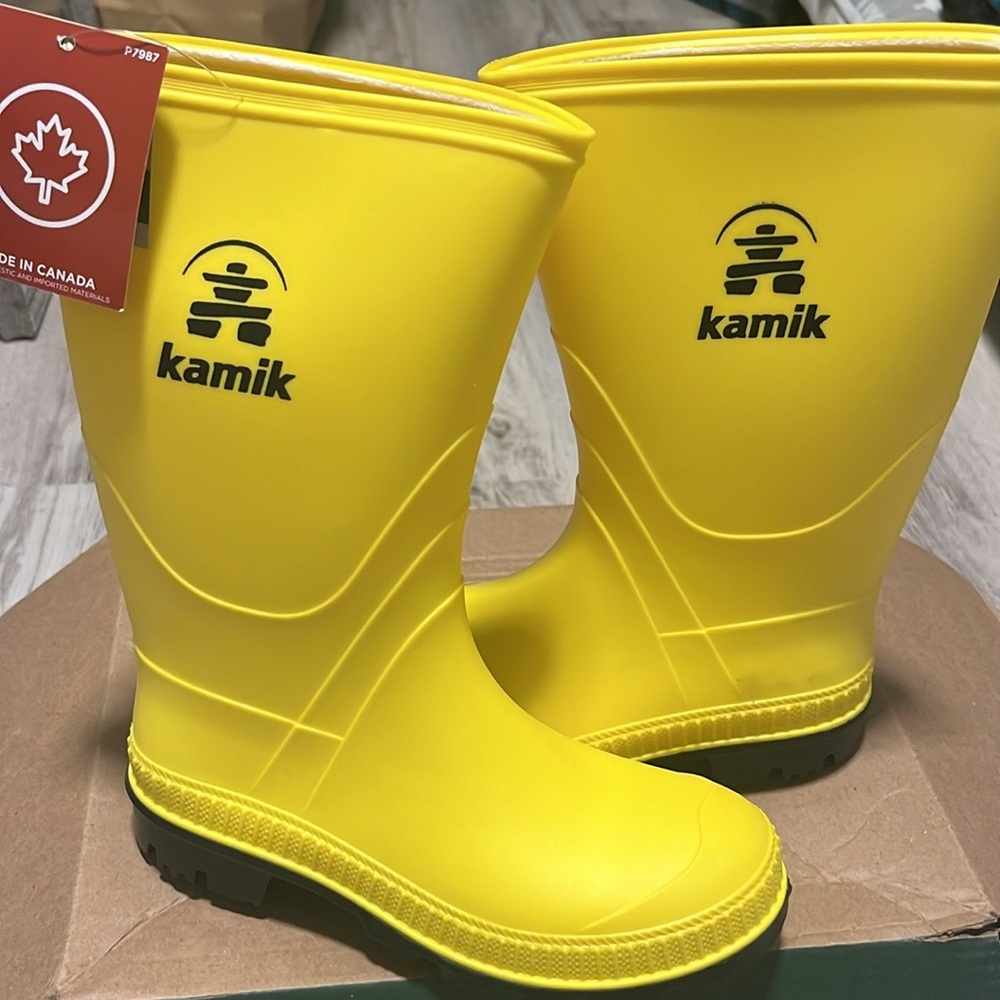 Kamik Yellow Rain Boots NIB Kids 1 Stomp - Picture 4 of 4